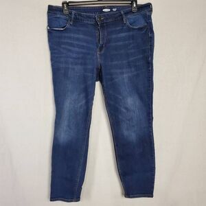 Old Navy Rockstar Super Skinny Jeans Women’s Plus Size 20 Short High Rise Blue